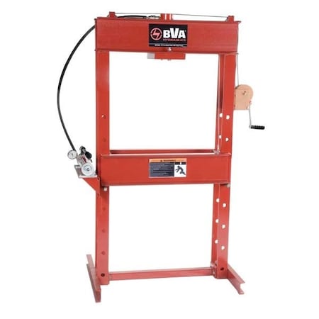 Bva Hydraulics 25 Ton 6 In HFrame Press With Hand Pump, IMP2506 IMP2506